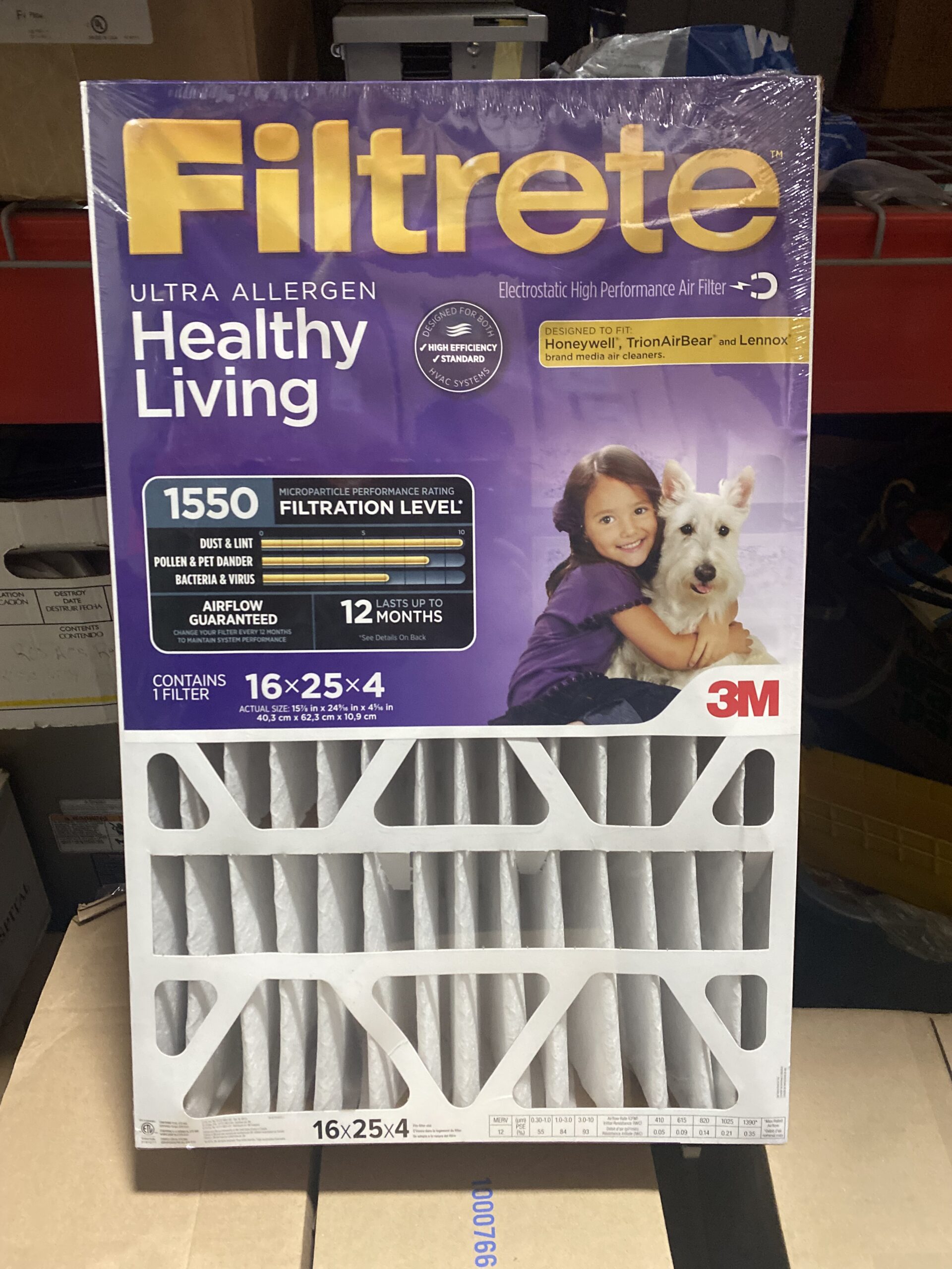 Item HG29 - Filtrete 1550 Healthy Living Furnace Filter valued at $35