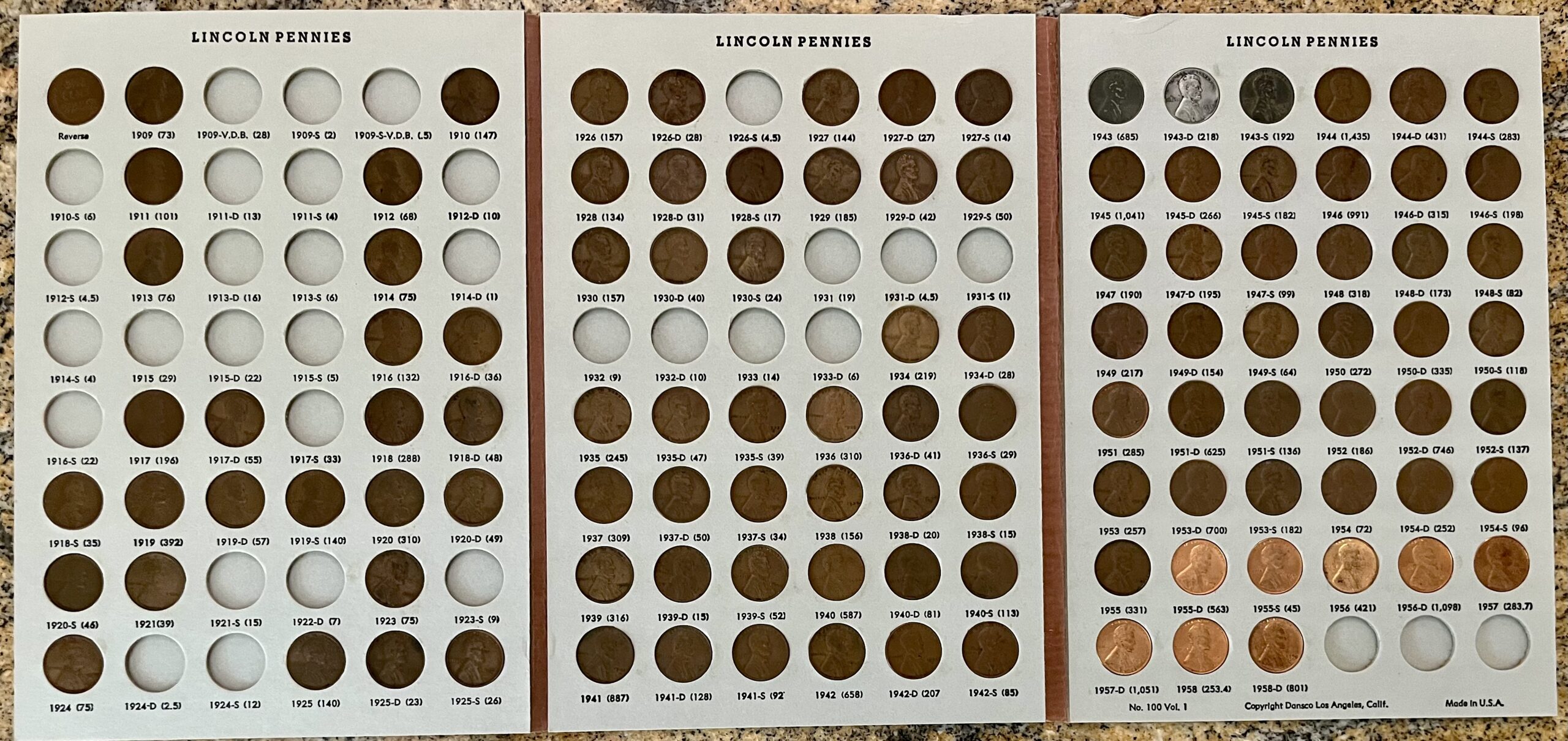 Item HG 24 - BEAUTIFUL Lincoln Penny Set, 1909 - 1958, valued at $58